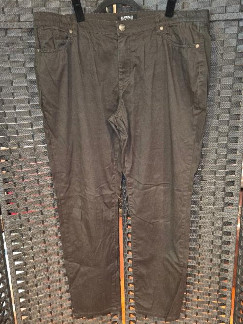 Buffalo David Bitton Dark Green Mid-Rise Stretch Pants